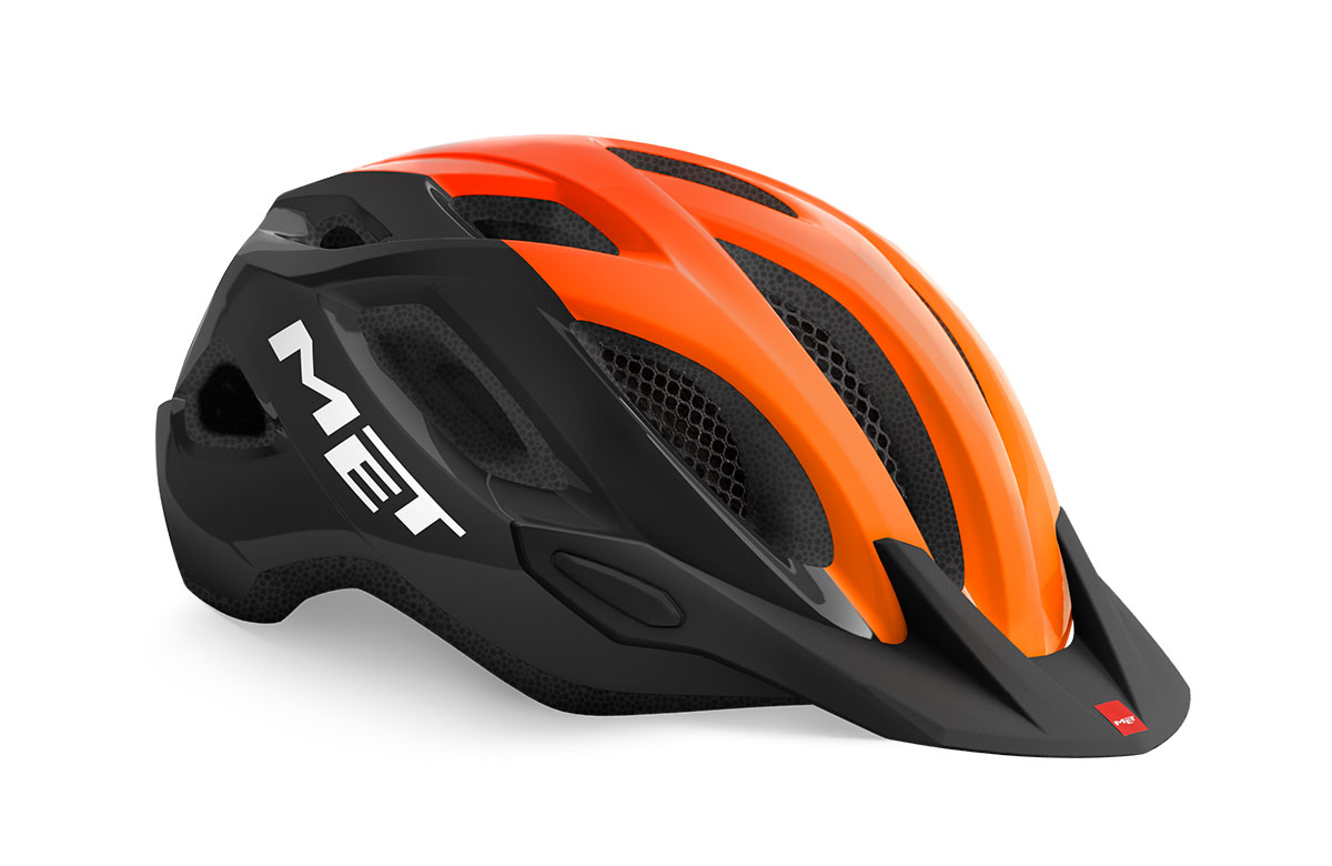 black and orange bike helmet